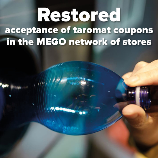 The acceptance of taromat coupons in the store network MEGO has been renewed